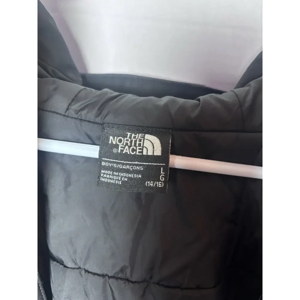 The North Face Boys’ L (14/16) Black Insulated Hooded Jacket – No Zipper